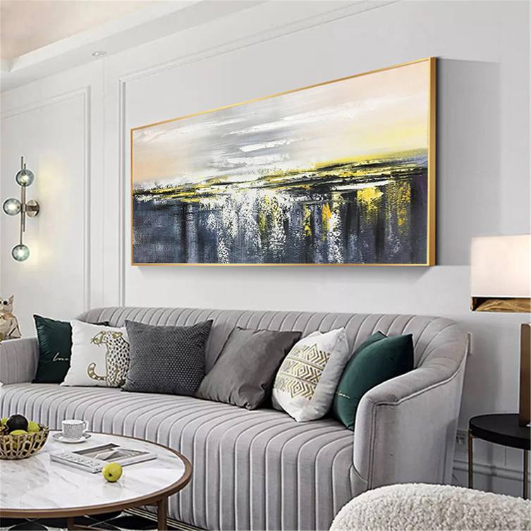 Gold Handmade Original Leaf Your Contemporary Bedroom Abstract EEZ06